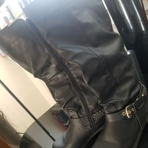 Black knee-high boots